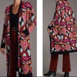 Like new Anthropologie Patterned Duster cardigan sweater size XS
